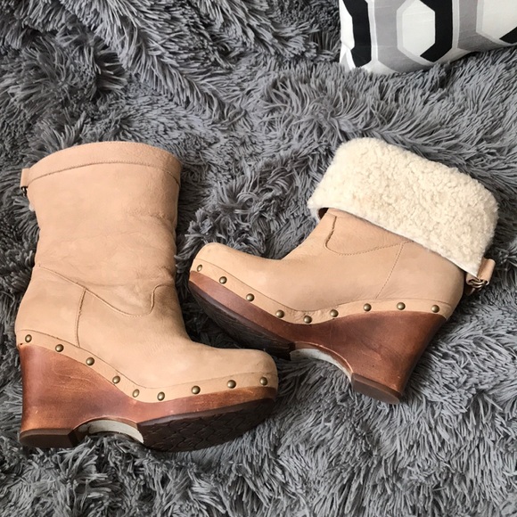 UGG Shoes - UGG boots, great condition, wood heels.